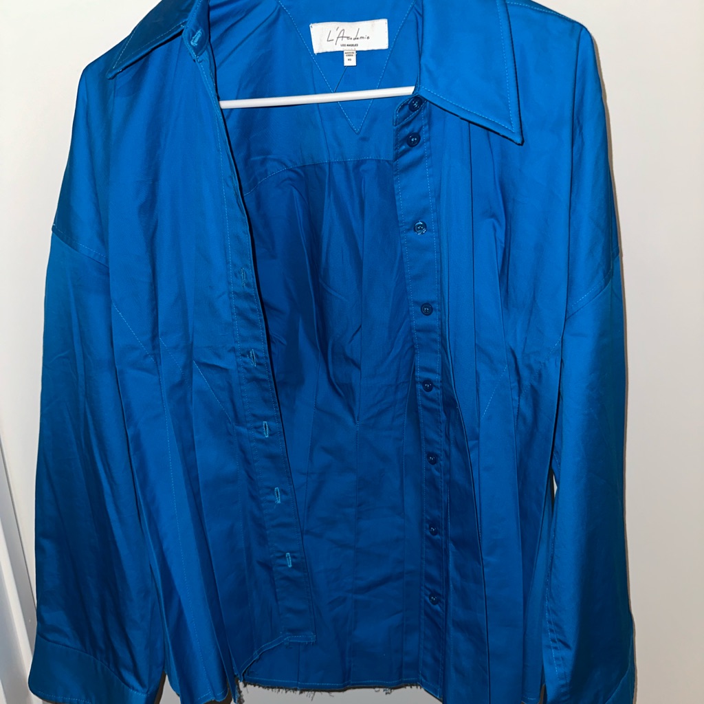 L'academie Vibrant Blue Button-Front Shirt